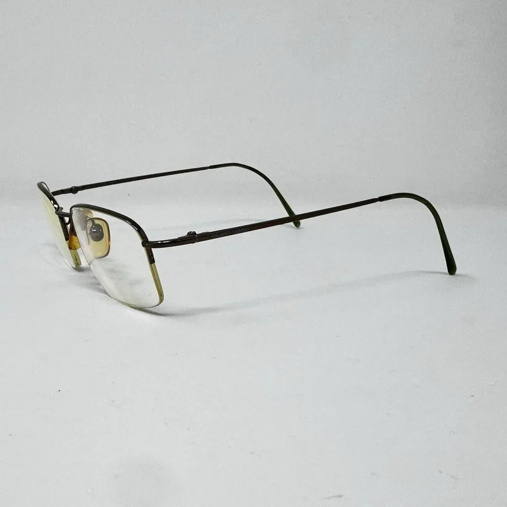 Giorgio Armani 1048 1138 Brown Semi Rimless Eyeglass Frames 50-19-135 Italy
